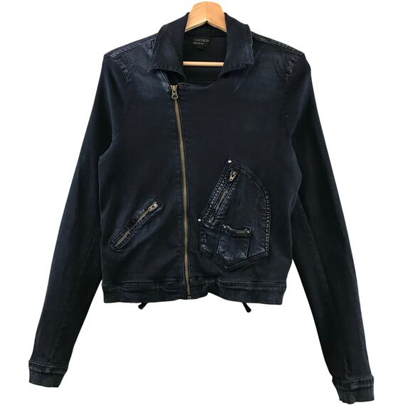 GOLDSIGN The Morton Denim Jacket asymmetrical zipper size L‎ - Picture 1 of 10